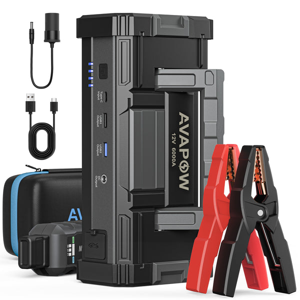 AVAPOW Car Jump Starter, 6000A Peak 27800mAh Battery Jump Starter Battery Booster Power Pack,USB Quick Charge 3.0