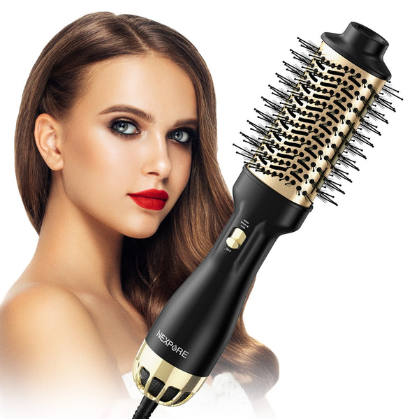 NEXPURE Hair Dryer Brush, 4 in 1 Blow Dryer Brush with Anti-Frizz Ceramic Titanium Barrel Hot Air Brush