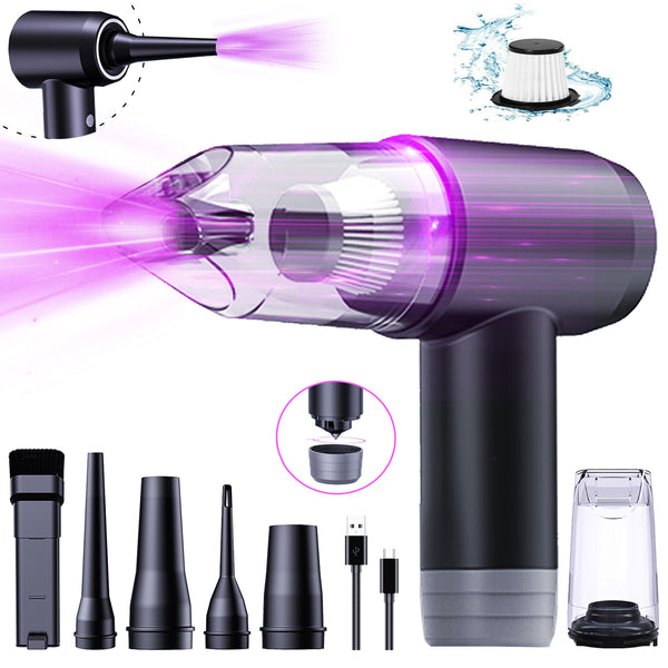 Nexpow Compressed Air Duster 50,000 RPM - USB Rechargeable, Replaces Canned Air Spray for Car & Home, 7 x 6.33 x 2.48 in