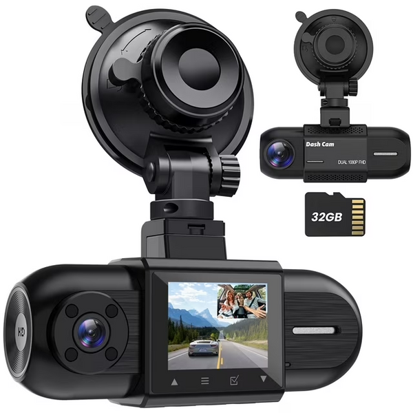 NEXPOW Dash Cam Front and Inside, 1080P FHD Car Camera with IR Night Vision, Accident Lock-M08
