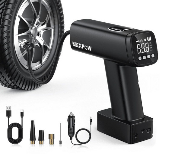 NEXPOW Tire Inflator, Portable Air Pump, 160PSI Air Compressor for Car Tires with Auto Shut Off-G8
