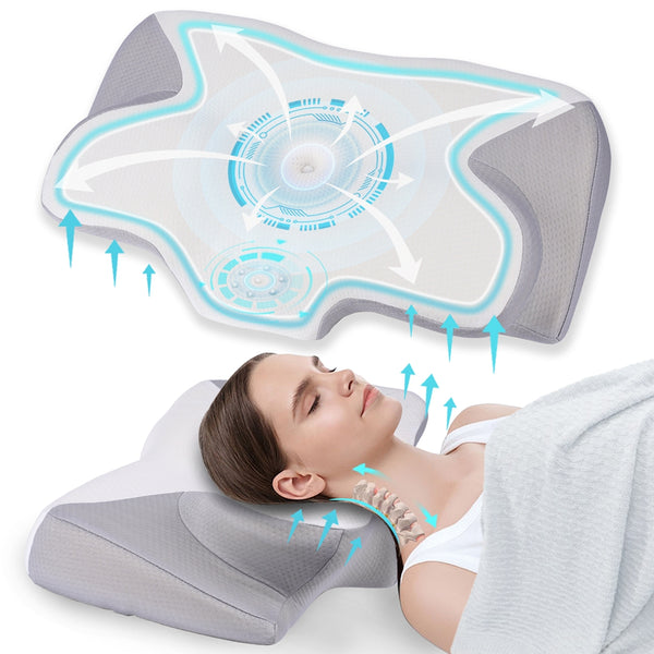 VAVSEA Cervical Pillow for Neck Pain Relief Contour Memory Foam with Breathable Pillowcase