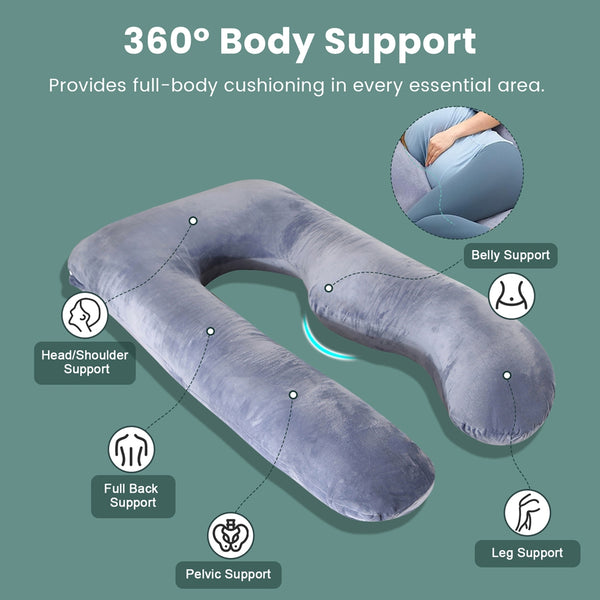VAVSEA Pregnancy Pillows with 2 Covers U-Shape Full Body Pillow for Sleeping Maternity Pillow