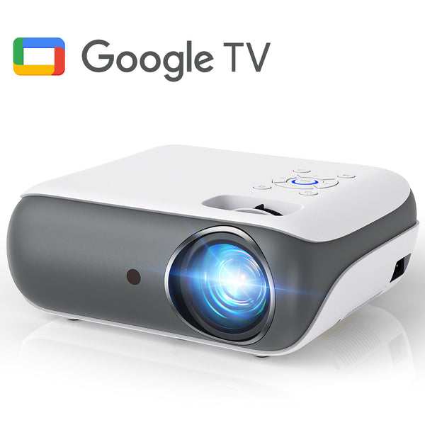 Wifi Google TV Projector, 4K Home Theater with Dolby Sound, WiFi & Bluetooth , Built-in Streaming Apps