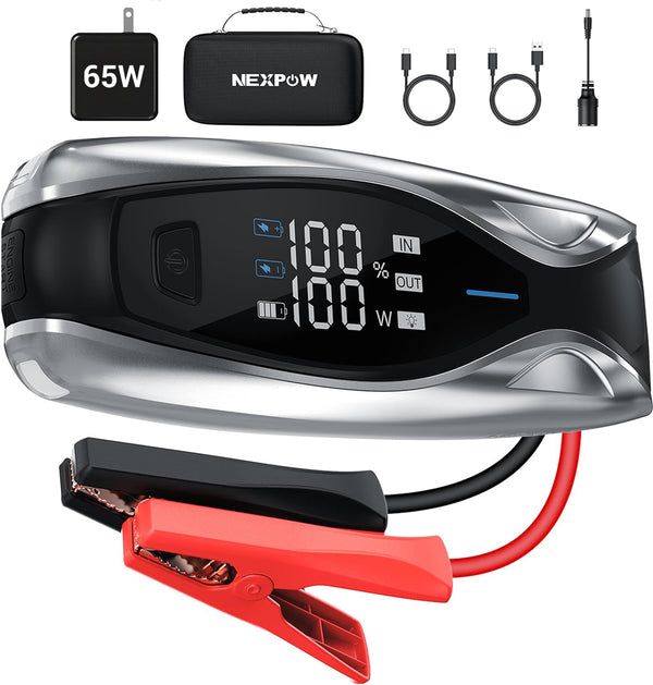 NEXPOW 10000A Jump Starter with PD 65W Dual-Way Fast Charging, Battery Jumper Starter Portable with 65W Quick Charger, Jump Box & Battery Booster Pack, for All Gas Engines/Up to All Diesel