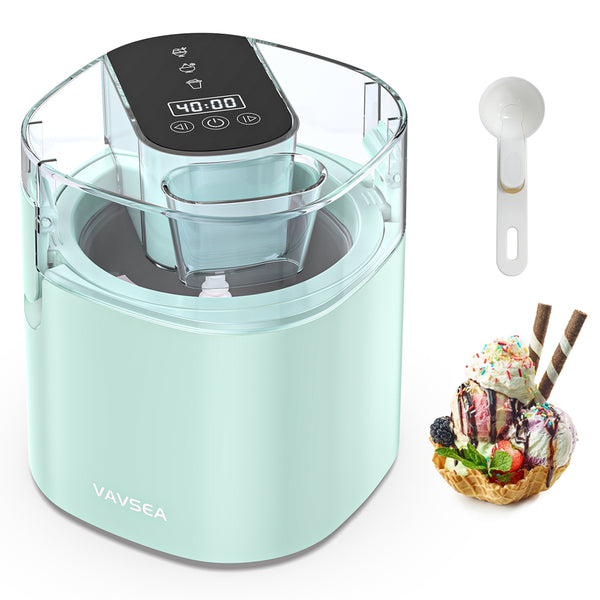 VAVSEA 1.6 Qt Ice Cream Maker with Scoop, 2-in-1 Electric Ice Cream Machine with LED Screen & Timer, Double-Insulated Freezer Bowl