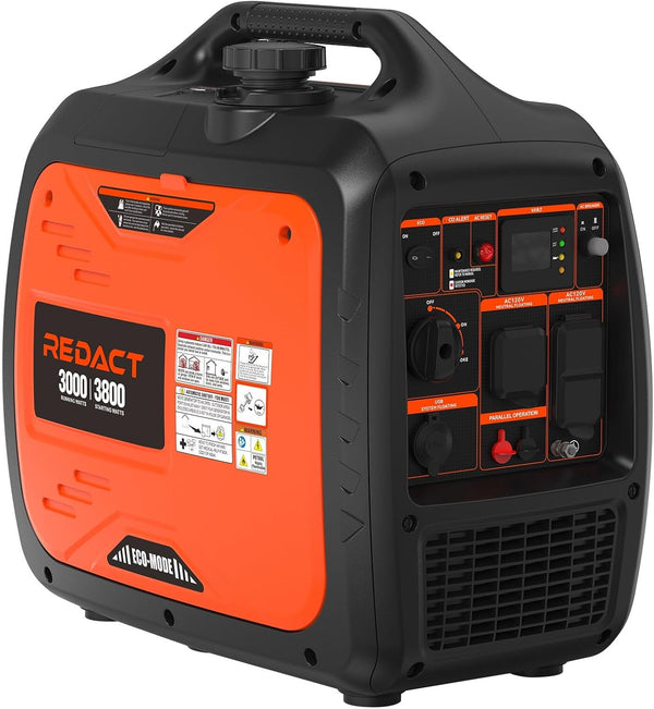 Redact Portable Generators for Home Use, 3800W Gasoline Inverter Generator, Outdoor Generator for Camping, RV Generators with CO Sensor, Whole House Power-Generators for Power Outages