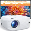 HAPPRUN Projector, with WiFi and Bluetooth,12000L Native 1080P Portable Projector with Screen F5