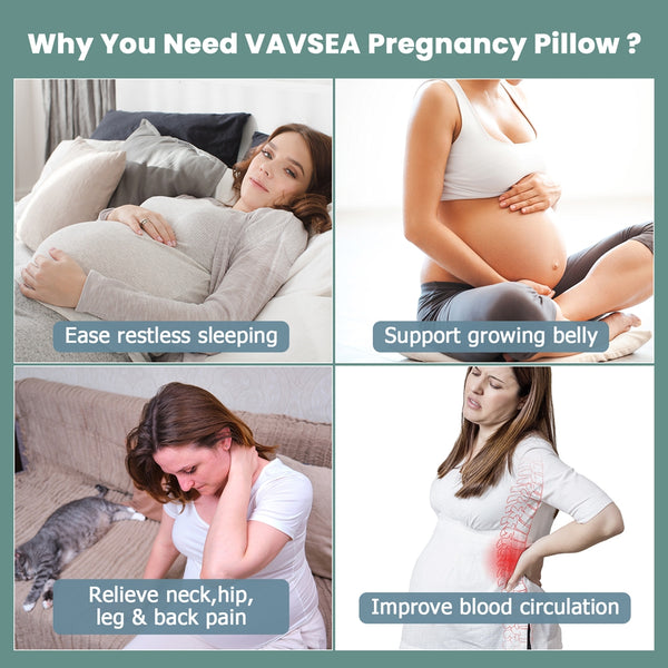 VAVSEA Pregnancy Pillows with 2 Covers U-Shape Full Body Pillow for Sleeping Maternity Pillow