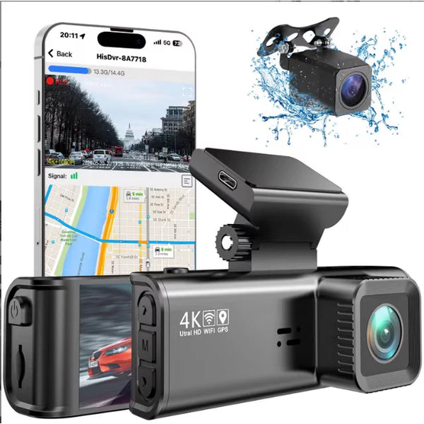 NEXPOW Dash Cam Front and Rear 4K+2K,Built-in WiFi, Dash Camera for Cars, Car Camera, Dual Dashcams for Cars with Night Vision, 24 Hours Parking Monitor