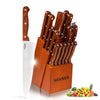 VAVSEA Knife Block Set, 16 Pieces Kitchen Knife Set with Block, Stainless Steel Knife Set for Gift
