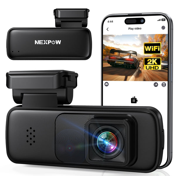 NEXPOW 2K Wifi Front Dash Cam with Voice Control Dash Camera,24H Parking Mode,Loop Recording,IR Night Vision