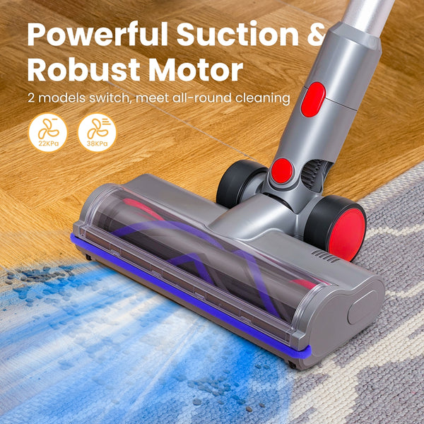 VAVSEA Cordless Vacuum Cleaner with Double Dust Cup, 38KPa Stick Vacuum Cleaners for Carpet, Hard Floor, Pet Hair