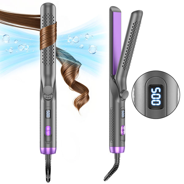 NEXPURE Airflow Styler Curling Iron, Flat Iron Hair Straightener and Curler 2 in 1, Ionic Curling Wand with Cool Air Lock in Style