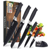 VAVSEA Kitchen Knife Set with Sharpener, 6Pcs Stainless Steel Chef Knife Set with Non-Stick Coating