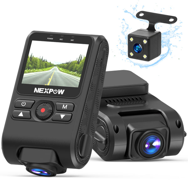 NEXPOW Dash Cam Front and Rear, 1080P Full HD Dash Camera, Car Camera with G-Sensor, Night Vision, 170°+150°Wide Angle, WDR, Loop Recording, Motion Detection, Parking Mode