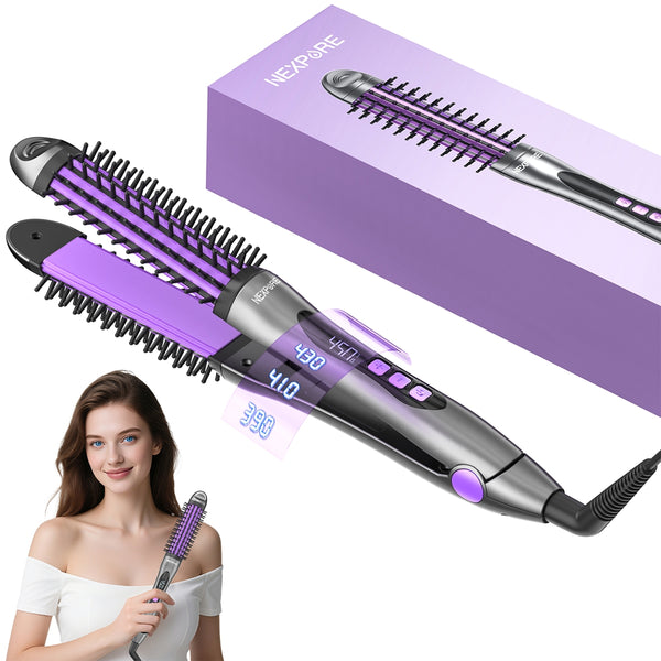 NEXPURE Curling Iron - 360° Styler Curling Iron, Hair Straightener and Curler 2 in 1 for Smooth Straight Hair & Frizz-Free Styling