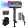 NEXPURE New Upgrade Professional Ionic Hair Dryer, 2000W Powerful Blow Dryer with Diffuser and Concentrator Attachments, Suitable for Home and Travel, Purple