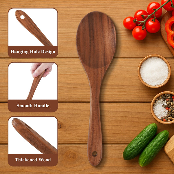 VAVSEA 11 Pcs Wooden Spoons for Cooking, Thickened Natural Wooden Cooking Utensils, Eco-Friendly Wood Kitchen Utesnils, Gifts for Christmas