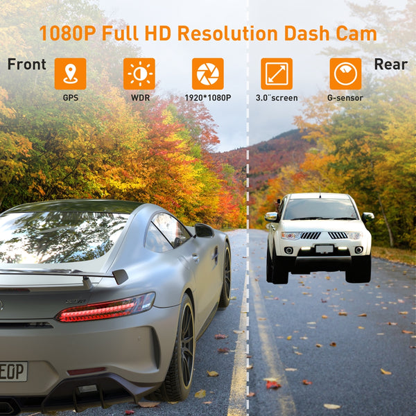 NEXPOW Dash Cam Front and Rear, 1080P Full HD Dash Camera, Dashcam with Night Vision with LCD Display
