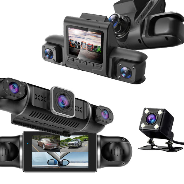 NEXPOW 360 Degree View 4 Channel Dash Cam Front and Rear Inside Left Right, Dash Camera for Cars with GPS, Built-in GPS WiFi Night Vision