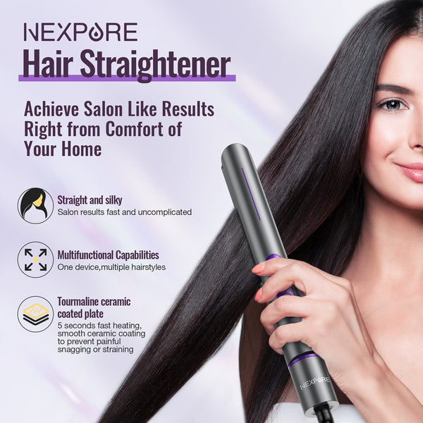 NEXPURE Flat Iron Professional Salon 2-in-1 Ceramic Hair Straightener and Curler
