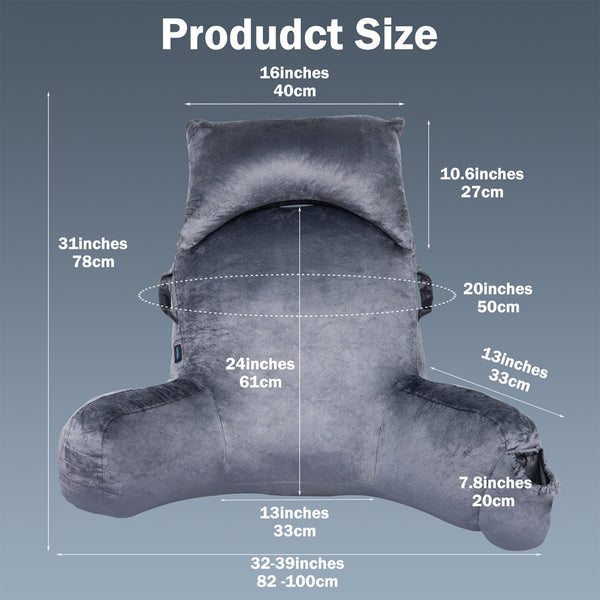 VAVSEA Reading Pillow Extra Large 31" Backrest Pillow with Arms Bed Rest Pillow