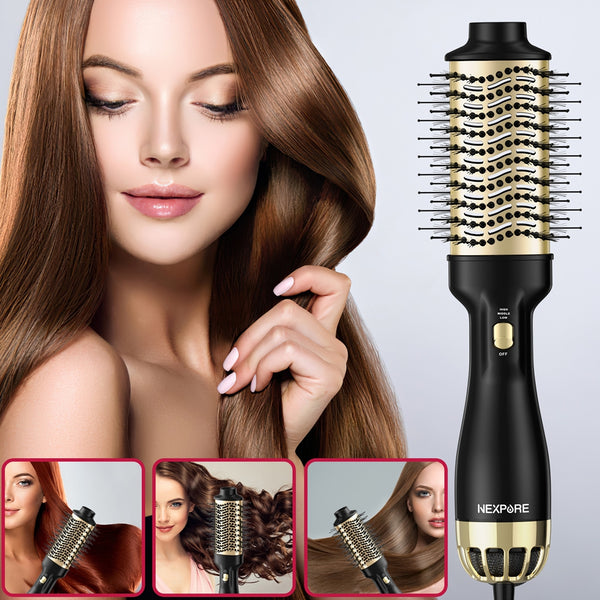 NEXPURE Hair Dryer Brush, 4 in 1 Blow Dryer Brush with Anti-Frizz Ceramic Titanium Barrel Hot Air Brush