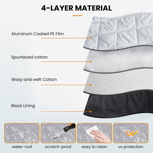 NEXPOW Car Windshield Cover, Snow Cover with Side Mirrors Cover, Windshield Shade with Magnetic Edges for Car SUV CRV Trucks