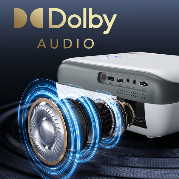 Wifi Google TV Projector, 4K Home Theater with Dolby Sound, WiFi & Bluetooth , Built-in Streaming Apps