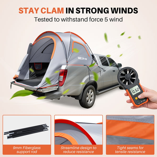 NEXPOW Truck Tent for Camping with Waterproof Rainfly, Double Layer Portable Car Truck Bed Tent
