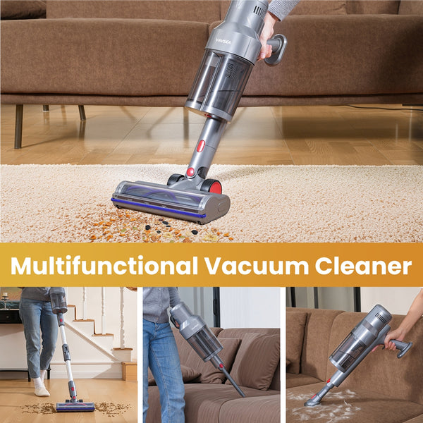 VAVSEA Cordless Vacuum Cleaner with Double Dust Cup, 38KPa Stick Vacuum Cleaners for Carpet, Hard Floor, Pet Hair