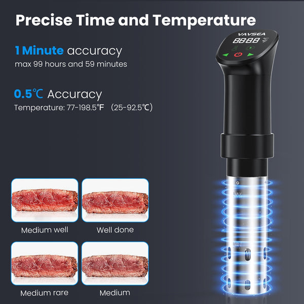 VAVSEA Sous Vide Machines with Digital Touch Screen and Accurate Temperature Time Control