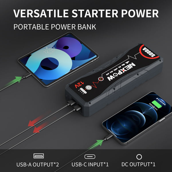 NEXPOW Car Battery Starter Portable,12V Car Battery Jump Starter Power Pack  w
