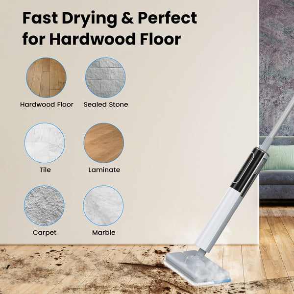 VAVSEA Steam Mop, Floor Steamer with 4 Washable Pads, Steam Cleaner for Cleaning Hardfloors