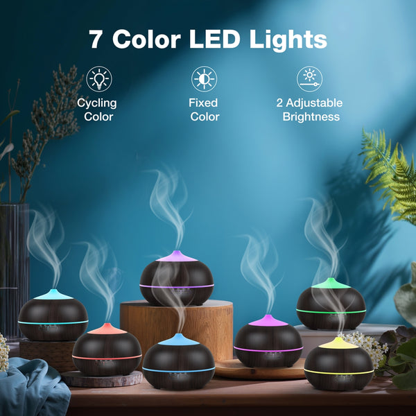 VAVSEA 500ML Essential Oil Diffuser, Aromatherapy Diffuser for Large Bedroom 7 Colors Light Humidifier
