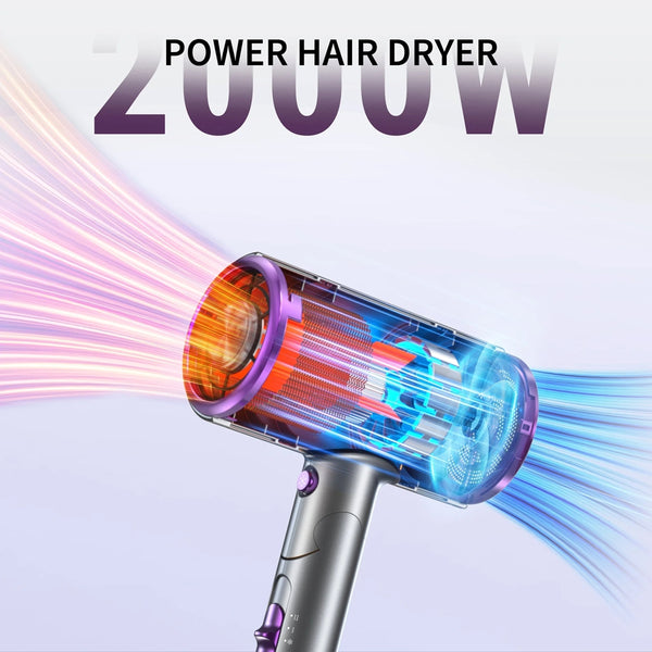 NEXPURE Ionic Hair Dryer 2000W Powerful Blow Dryer with Diffuser and Concentrator Attachments