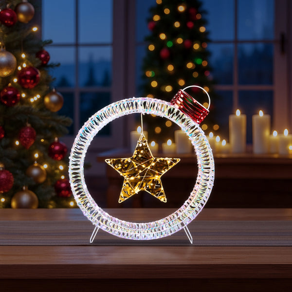 Set of 3 Lighted Iridescent Light Bulb Christmas Decorations, Holiday Decor with 295 White LED Lights for Xmas Outdoor Decor