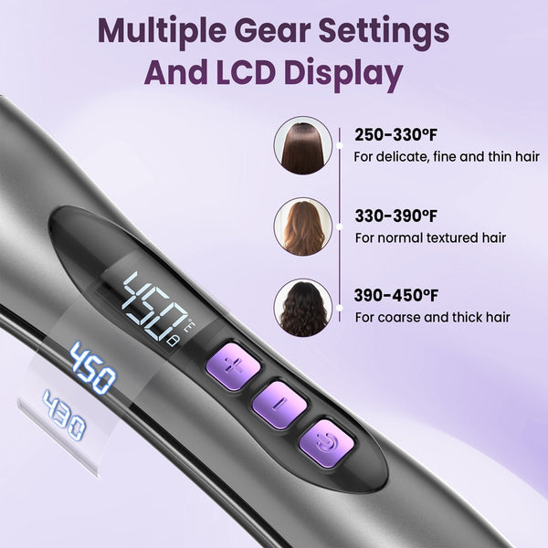 NEXPURE Curling Iron - 360° Styler Curling Iron, Hair Straightener and Curler 2 in 1 for Smooth Straight Hair & Frizz-Free Styling