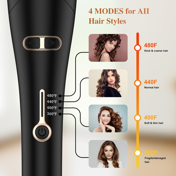 NEXPURE Curling Iron, Professional Automatic Hair Curler with 1" Large Rotating Barrel