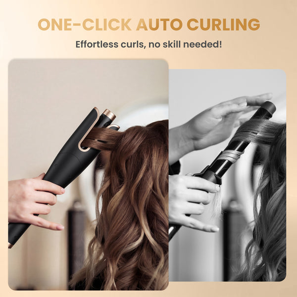 NEXPURE Curling Iron, Professional Automatic Hair Curler with 1" Large Rotating Barrel