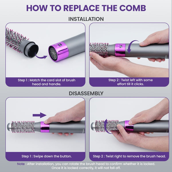 NEXPURE Hair Dryer Brush, Hot Air Brush, Blow Dryer Brush Tool Set for Straightener,Dryer and Curling,No Heat Damage