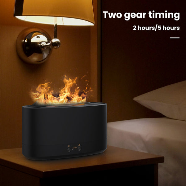 VAVSEA Flame Diffuser Humidifier, 7 Color Essential Oil Diffuser, 200ml Time Setting for Home