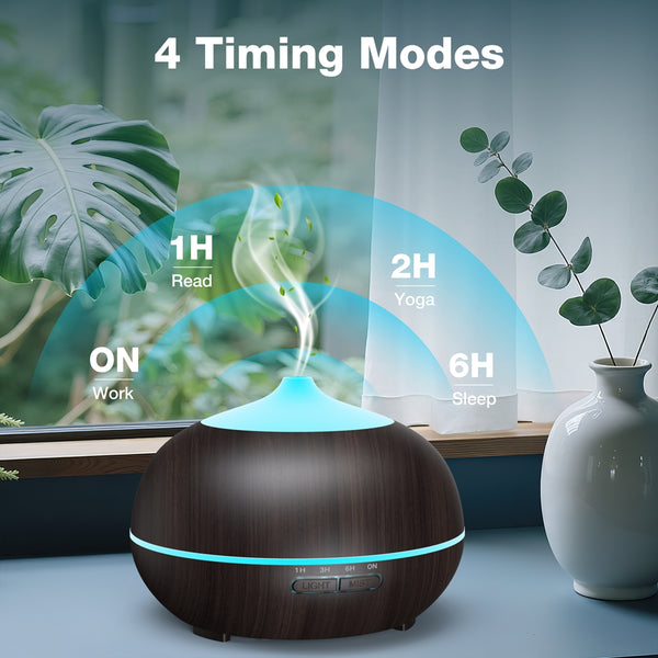 VAVSEA 500ML Essential Oil Diffuser, Aromatherapy Diffuser for Large Bedroom 7 Colors Light Humidifier