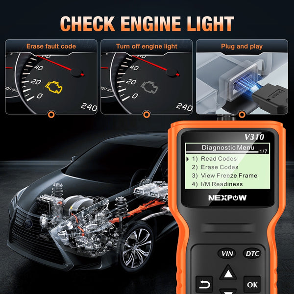 NEXPOW OBD2 Scanner, Car Code Reader, CAN Diagnostic Scan Tool for All OBD II Protocol Cars since 1996