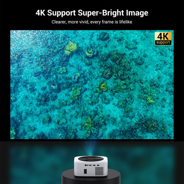 HAPPRUN 1500 ANSI 4K Smart Projector, Netflix Official, WiFi Bluetooth, Auto Focus, Dolby, for Phone/PC/PS5