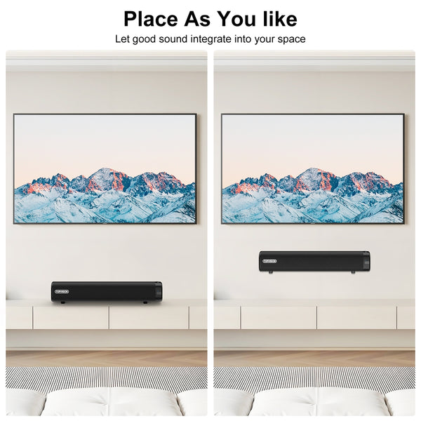 TOPVISION Sound Bar for TV, 50W Bluetooth 5.4 Soundbar with Subwoofer, 3D Surround Sound System with Optical/AUX/RCA/USB