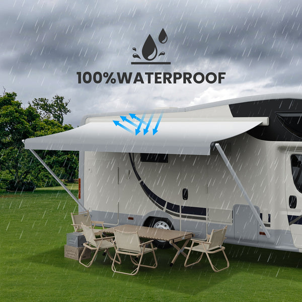 NEXPOW 16ft RV Awning Replacement Fabric｜Waterproof Camper Awning for Trailers, Motorhomes, RVs