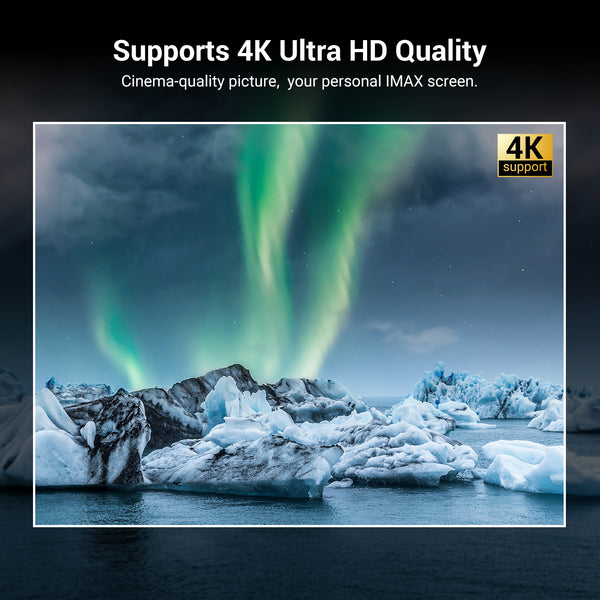 Built-in Streaming App Full HD Smart Projector, HAPPRUN Native 1080P Movie Projector with Auto Focus, WiFi and Bluetooth, 300'' Large screen, Suitable for Home, Outdoor and Indoor