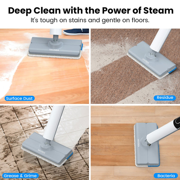 VAVSEA Steam Mop, Floor Steamer with 4 Washable Pads, Steam Cleaner for Cleaning Hardfloors